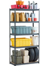 VEVOR Storage Shelves, 2000 lbs, 5 Tier Garage Storage Shelving, 16" D x 36" W x 71.4" H Adjustable Metal Shelves for Garage Shelves Utility Rack Shelf, Ideal for Kitchen, Warehouse, Basement, Black