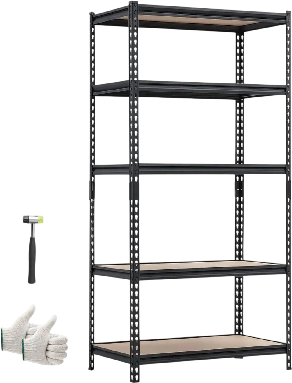 VEVOR Storage Shelves, 5-Tier Adjustable, 2000 lbs Capacity, Heavy Duty Garage Storage Shelving Unit, Metal Utility Rack Shelf, for Garage Warehouse Basement Kitchen, 36.34" W x 16.34" D x 71.38" H