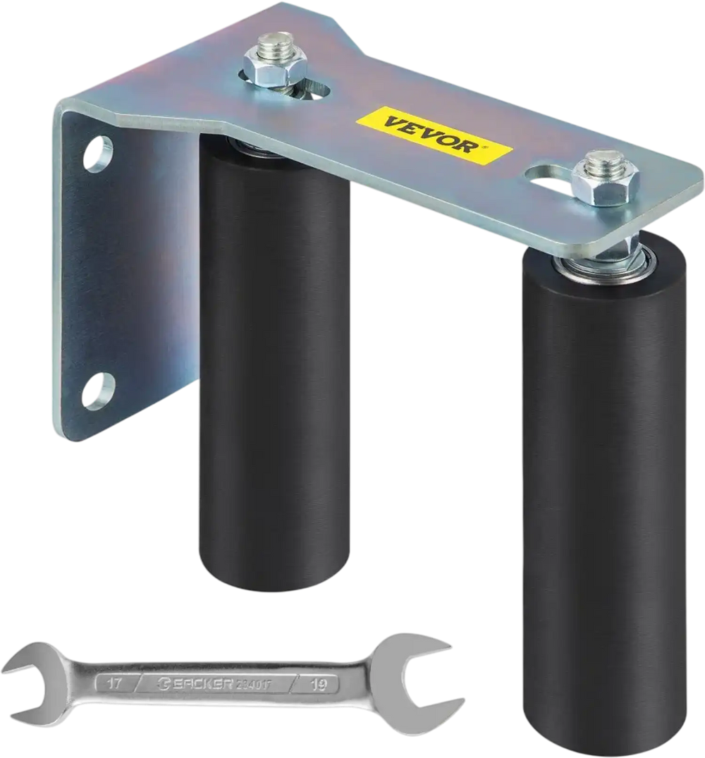 VEVOR Gate Roller Guide 6\" Sliding Gate Black Nylon Roller Coloring Zinc Painted Sliding Gate Guide With L-Shape Bracket and Adjustable Bolts Slide Gate Support Assembly For Sliding Gates Guide Rolle