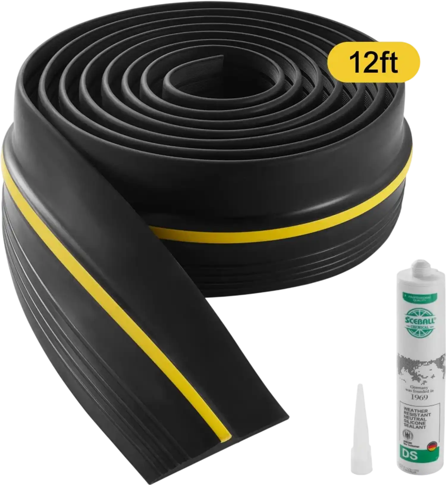 Vevor Garage Door Threshold Seal Strip 12' Waterproof PVC Floor Weather Stripping New