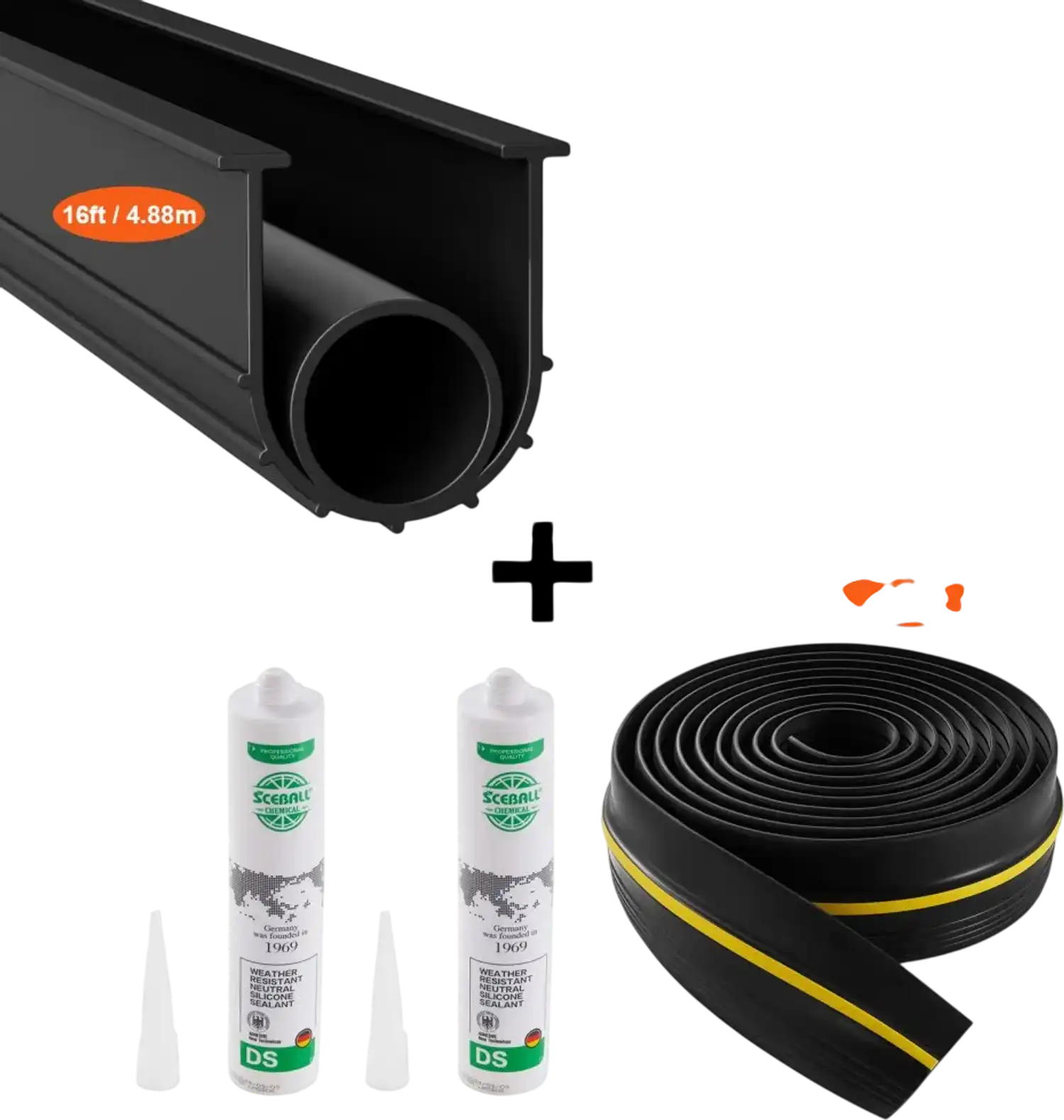 Vevor Garage Door Seal Kit 16' Weatherproof Threshold and Bottom Seals New