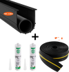VEVOR Garage Door Threshold and Bottom Seals Kit, 16 FT U Shape+O Ring Universal Garage Door Bottom Seal Weatherstrip PVC, Combine with Weatherproof Garage Threshold Seal Strip with Adhesive, Black