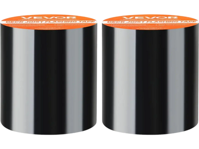 VEVOR Waterproof Patch and Seal Tape, 4 inch x 10 ft, Pack of 2, Weather-Resistant Waterproof Tape for Leaks and Repairs, Peel and Stick Easy Indoor and Outdoor Use for Roof, Wall, and Pipe, Black