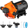 VEVOR Water Diaphragm Pump, 12V DC, 5.5 GPM Flow, 70 PSI Rated Pressure (40-100 PSI Adjustable), 1/2" MNPT Self Priming Sprayer Pump with Pressure Switch for RV Camper Marine Boat Lawn, FCC Certified