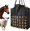 VEVOR Hay Bag for Horses, 21.65 x 7.28 x 25.2 in, 1.81 x 1.81 in Holes, Premium Nylon Construction with PVC Waterproof Coating, Adjustable Hanging Straps and Metal Hooks, Slow Feed Hay Bag for Horses