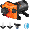VEVOR Water Diaphragm Pump, 12V DC, 3.5 GPM Flow, 55 PSI Rated Pressure (40-80 PSI Adjustable), 1/2" MNPT Self Priming Sprayer Pump with Pressure Switch for RV Camper Marine Boat Lawn, FCC Certified