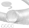 VEVOR Dust Collection Hose, 2.5'' x 20', Thickened PVC Material Puncture-Resistant Flexible Clear Hose with Carbon Steel Wire Coil 4 x 304 Stainless Clamps, for Table Saw, Band Saw, Planer, Jointer