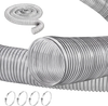 VEVOR Dust Collection Hose, 4'' x 20', Thickened PVC Material Puncture-Resistant Flexible Clear Hose with Carbon Steel Wire Coil 4 x 304 Stainless Clamps, for Table Saw, Band Saw, Planer, Jointer