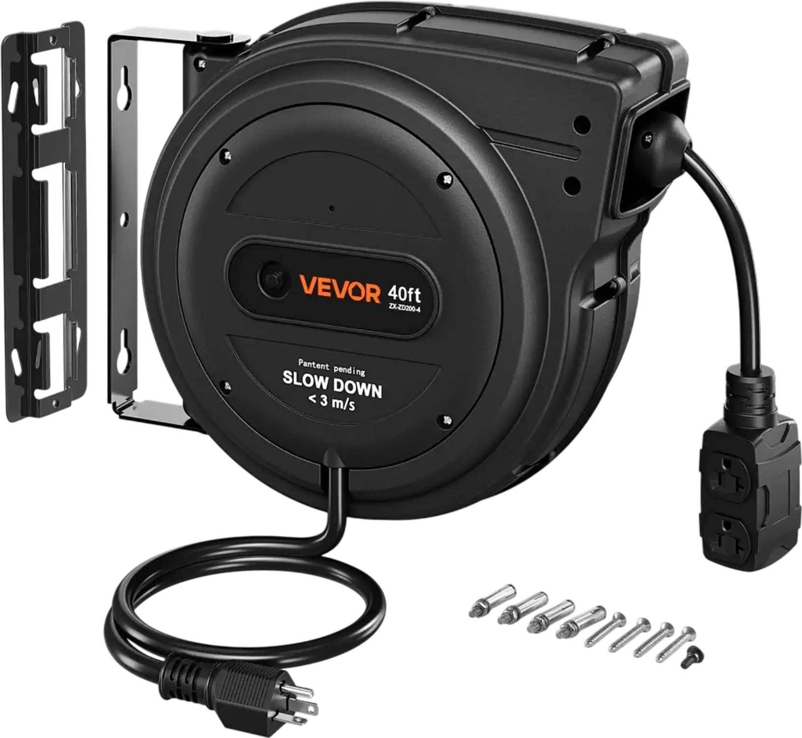 Vevor Extension Cord Reel 40' Retractable Heavy Duty Power Cord New