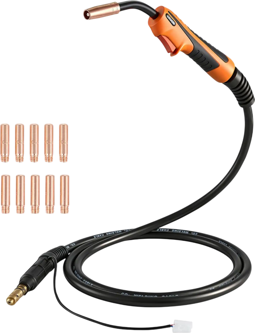 VEVOR 100A MIG Welding Gun with 10FT Cable, Replacement for Lincoln Magnum 100L (K530-5) - with 11PCS Mig Welding Contact Tips