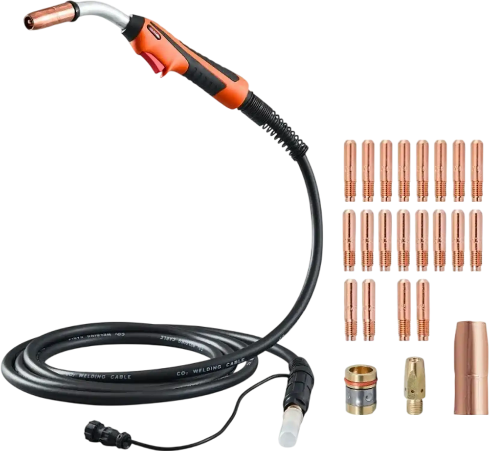 VEVOR 250Amp Mig Welding Gun with 15FT Cable, Compatible with Millermatic 200, 210, 212, 250, 250X, 251, 252 Welders, Suitable for 0.030", 0.035" and 0.045" Welding Wires