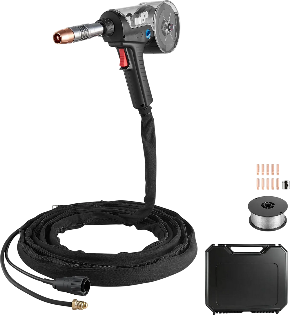 VEVOR 160Amp Spool Gun with 20FT Cable, Replacement for Miller Spoolmate 200 Series (300497) - with 11PCS Mig Welding Contact Tips, ER4043 0.035" Aluminum Mig Welding Wire & Toolbox