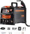 VEVOR MIG Welder, 130A Synergic Mig Welding Machine, 2-in-1 Gas MIG/Gasless Flux Core MIG Multi-Process Welder Machine, 110V Portable Mig Welder with IGBT Inverter Technology & Digital Display Screen