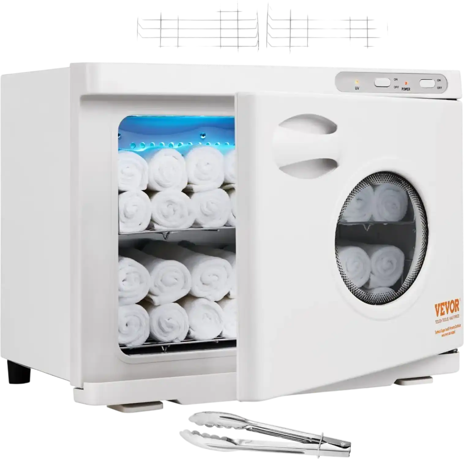 Vevor Hot Towel Warmer 23L Spa Cabinet with UV Light and See-Through Window New