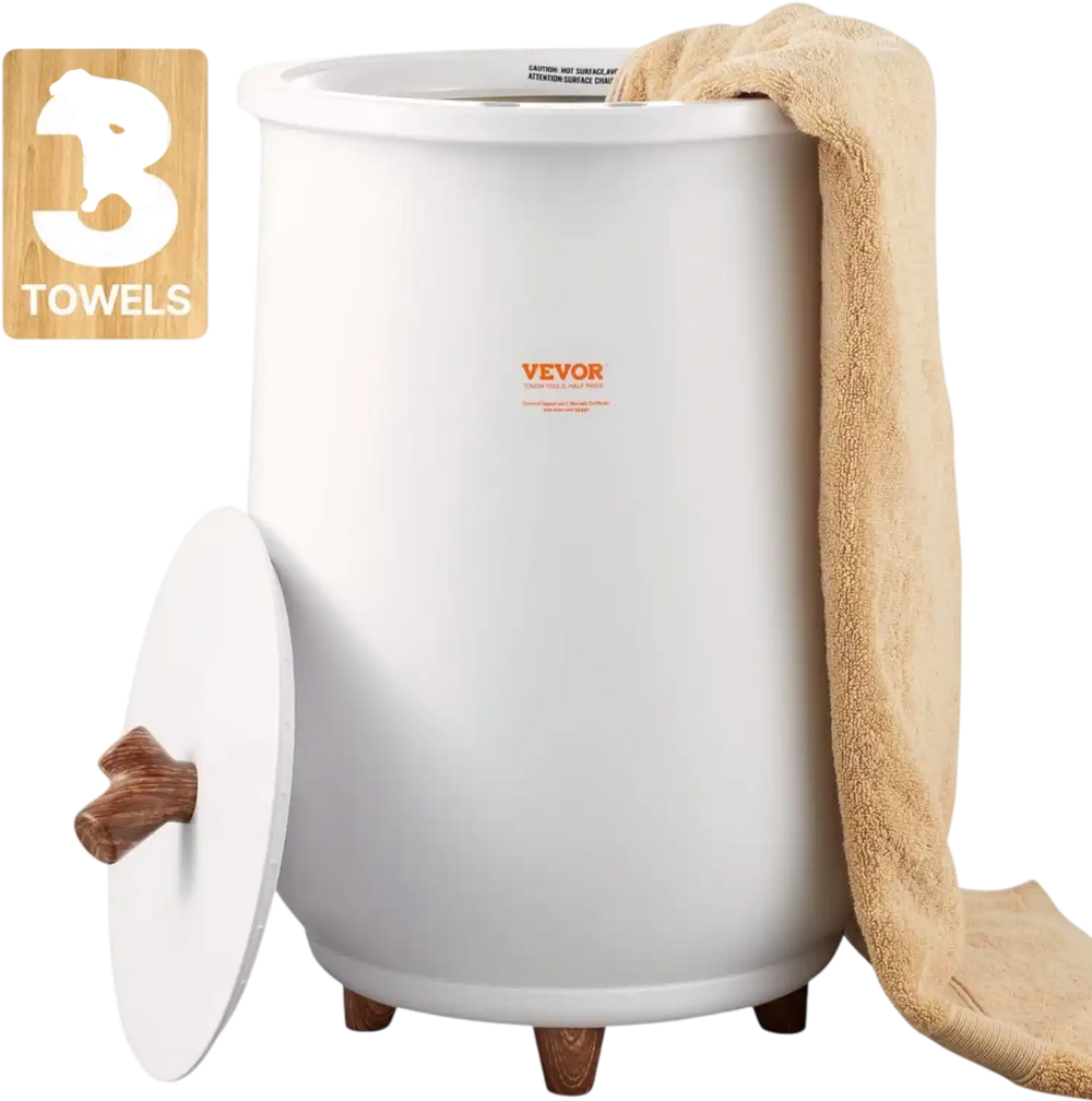 VEVOR Towel Warmers for Bathroom, Towel Warmer Bucket Auto Shut Off for Spa  Fits up to 3 Oversized Bath Towels, Blankets, Clothes, Bathrobes, PJ's and More