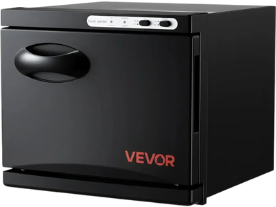 VEVOR Hot Towel Warmer, 1.76 gal Small Towel Warmer Cabinet with Clip & Stainless Steel Rack, Holds up 12 Towels, Portable All-Round Heating Cabinet for Spa, Barber, Manicures, Massage, Salon, Black