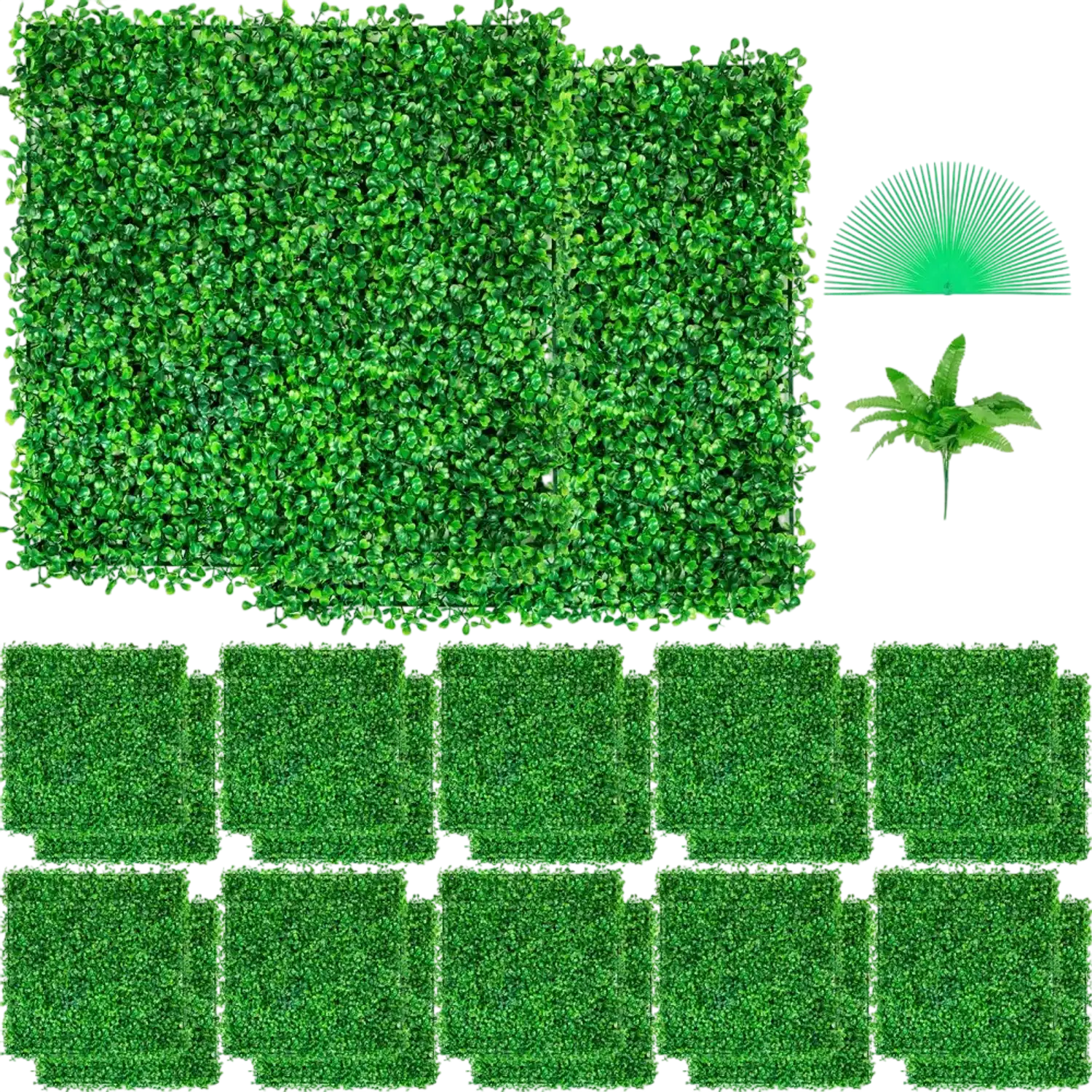 Vevor Artificial Boxwood Panel UV 24pcs Hedge Wall Panels 10