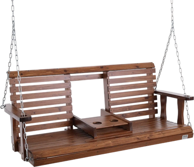 Vevor Porch Swing 5' Wooden Patio Bench Brown New