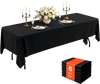 VEVOR Rectangular Tablecloths, 70 x 120 in 6 Pack, Black Polyester Covers, for Party Wedding Banquet Festival, Washable, Reusable Table Cloth with Brushed Fabric, Neat Hems, Smooth Drape