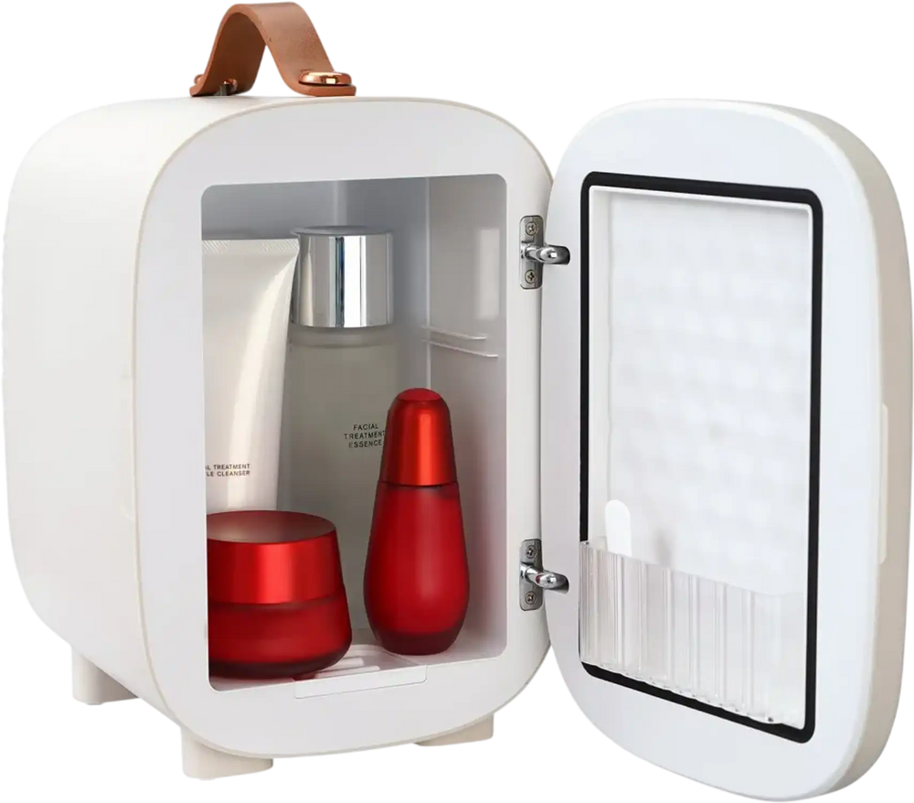 Vevor Mini Skin Care Fridge, 4 L/6 Can Cute Makeup Fridge for Cosmetics Beverage Fruit Milk, AC/DC Cooler & Warmer, Mute Tiny Refrigerator for Bedroom Office Dorm Desk Car, ETL Certified, White