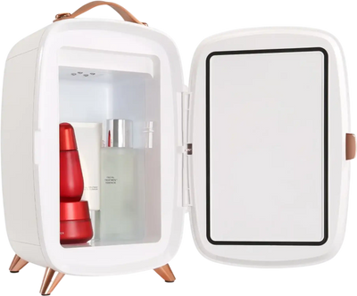Vevor Mini Fridge 6L Cosmetic Refrigerator with Mirror and LED Light White New