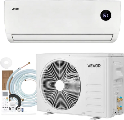 VEVOR Mini Split Air Conditioner, 9000 BTU 230V Fast Cooling & Heating, 19 SEER2 High Efficiency Energy Saving, Quiet Inverter System for 450 Sq.Ft Coverage Area, Easy to Maintain, for Home, Office