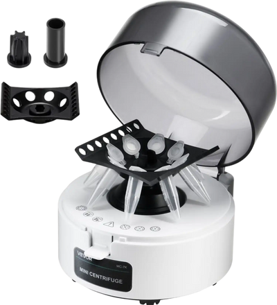 VEVOR Mini Centrifuge Machine, 3013xg RCF Electric Laboratory Centrifuge Machine with 2-in-1 Rotor for 0.2/1.5/2ml Tube Capacity, Fixed Speed 7000r/min, Low Noise, Widely Used in Various Experiments