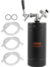 VEVOR Beer Growler Tap System, 128Oz 4L Mini Keg, 304 Stainless Steel Pressurized Beer Growler, Keg Growler with Pressure Display, CO2 Regulator Faucet, Leak-Proof Ring For Draft, Homebrew, Craft Beer