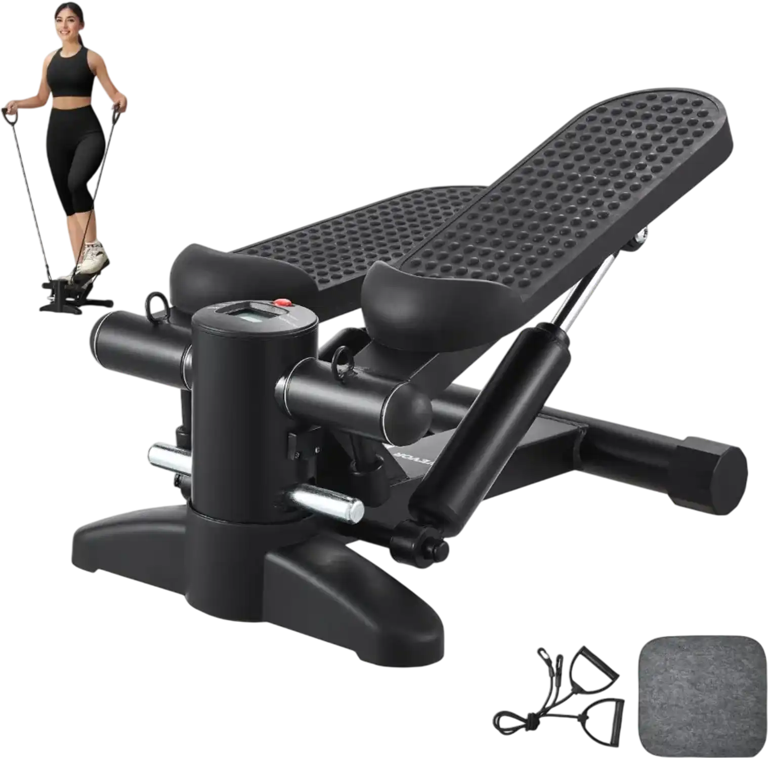 Vevor Stepper Mini Stair Climber with Resistance Bands and LCD Monitor New