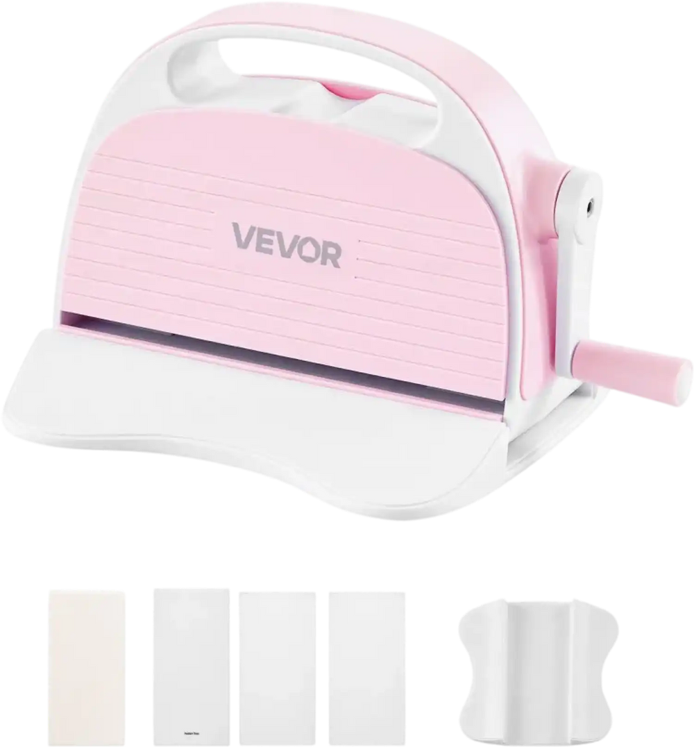 VEVOR Manual Die Cutting and Embossing Machine, 3" Opening, Portable Die Cut Machine with Cutting Plates, Ergonomic Handle, Easy to Store, for Arts and Crafts, Scrapbooking, Card Making, Crafting