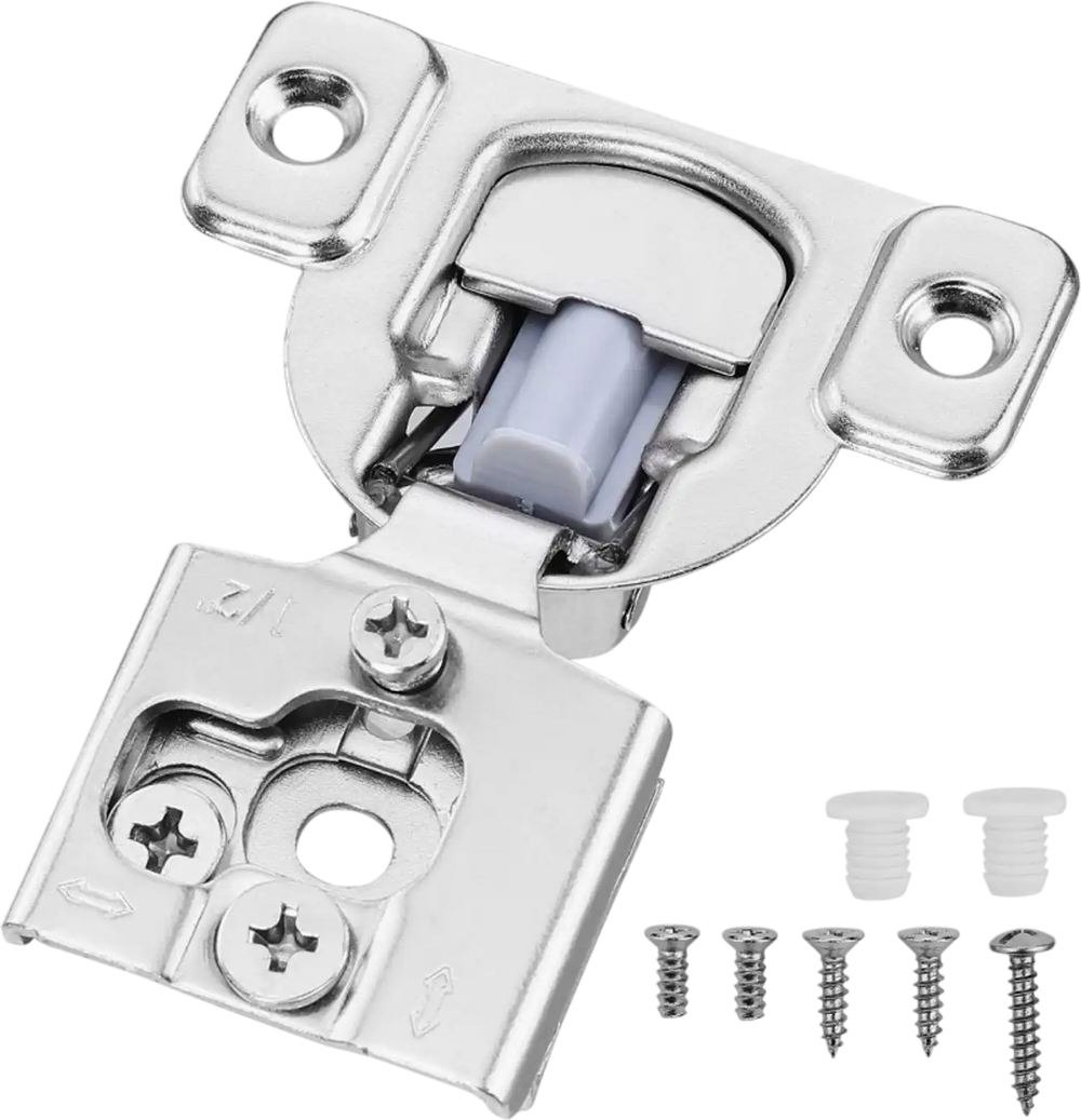 VEVOR Cabinet Hinges, 50 Packs Partial Overlay Kitchen Cabinet Door Hinges, 105 Degree Opening Angel Soft Close Concealed Cupboard Hinges for Framed Cabinet Type, with Mounting Screws