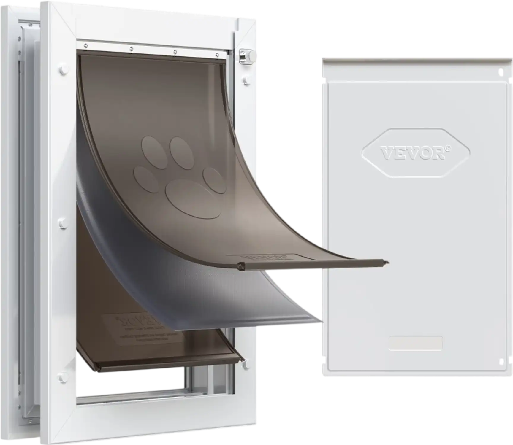 Vevor Pet Door Large Magnetic Flap Metal Frame White New