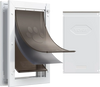 VEVOR Pet Door, Large, with Three Magnetic Flaps and Metal Frame, Strong and Weatherproof Dog Door for Interior and Exterior Doors, Easy to Install, Easy In-and-Out Access for Doggies, White
