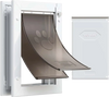 VEVOR Pet Door, Medium, with Double Magnetic Flaps and Metal Frame, Strong and Weatherproof Dog Door for Interior and Exterior Doors, Easy to Install, Easy In-and-Out Access for Doggies, White