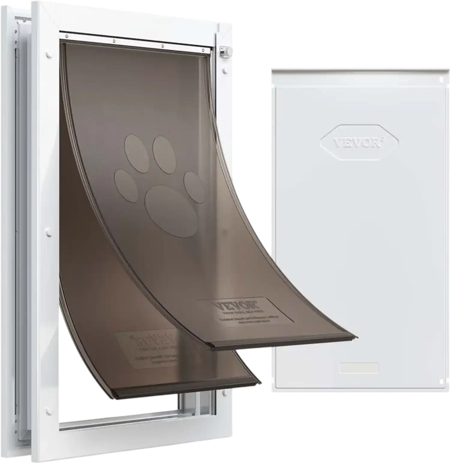 Vevor Pet Door X-Large Double Magnetic Flaps Metal Frame White New