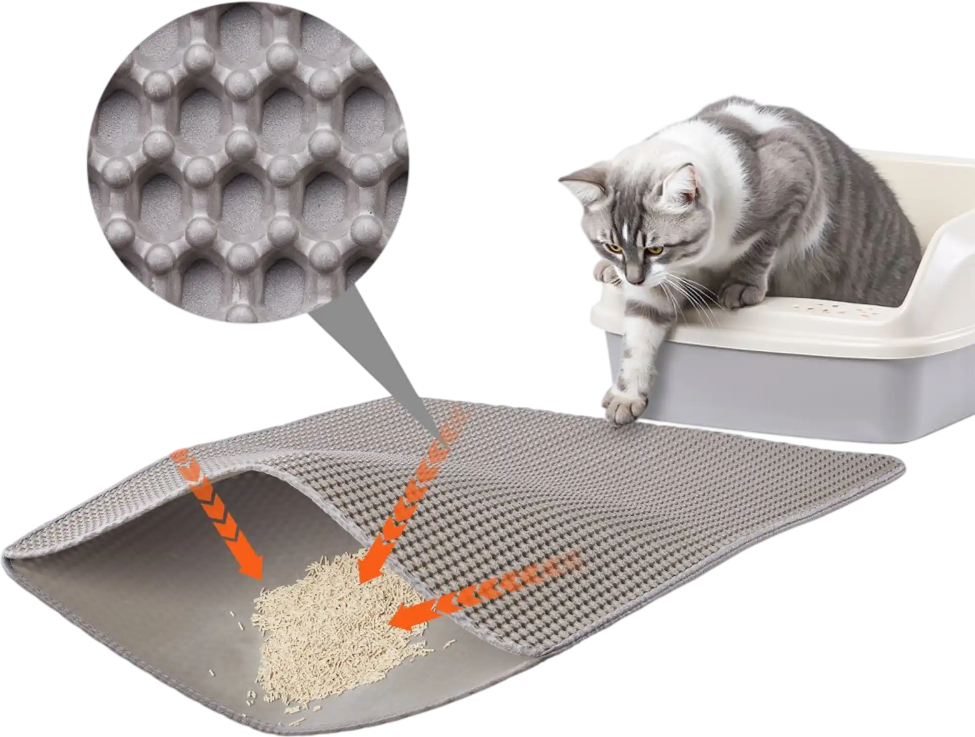 Vevor Cat Litter Mat Double-Layer Honeycomb Non-Slip Urine-Proof 30 x 24