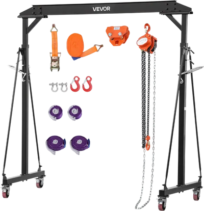 Vevor Gantry Crane Adjustable 2200 lbs Portable Shop Lift Hoist New