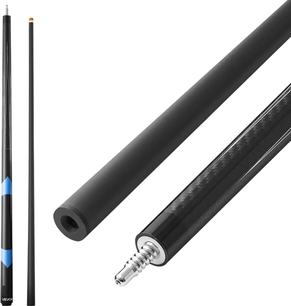 VEVOR Pool Cue, 1 Piece Pool Stick, 58 inch & 19 oz Carbon Fiber Billiard Pools Cue Stick with Bakelite Pressed Cue Tip & ABS Connection Ring, Cues Sticks for Professional Pool Table, Bar, Home,Office
