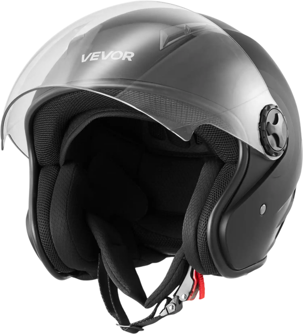 VEVOR Motorcycle Helmet 3/4-Face Smart Street Abs & High Density Helmet with Interchangeable Lens Dot Approved Comfortable Motocross Helmet Fit for