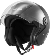 VEVOR Motorcycle Helmet, 3/4 Open Face, Adult Motocross Dirt Bike Helmet with Clear Visor, Comfortable Motorbike Racing Street with Detachable Liner for Men & Women, DOT Approved, (Matte Black, XL)
