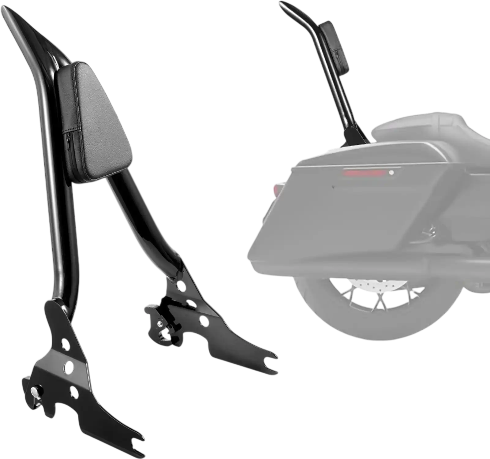 Vevor Motorcycle Backrest Sissy Bar Quick Release Detachable Passenger Backrest 27