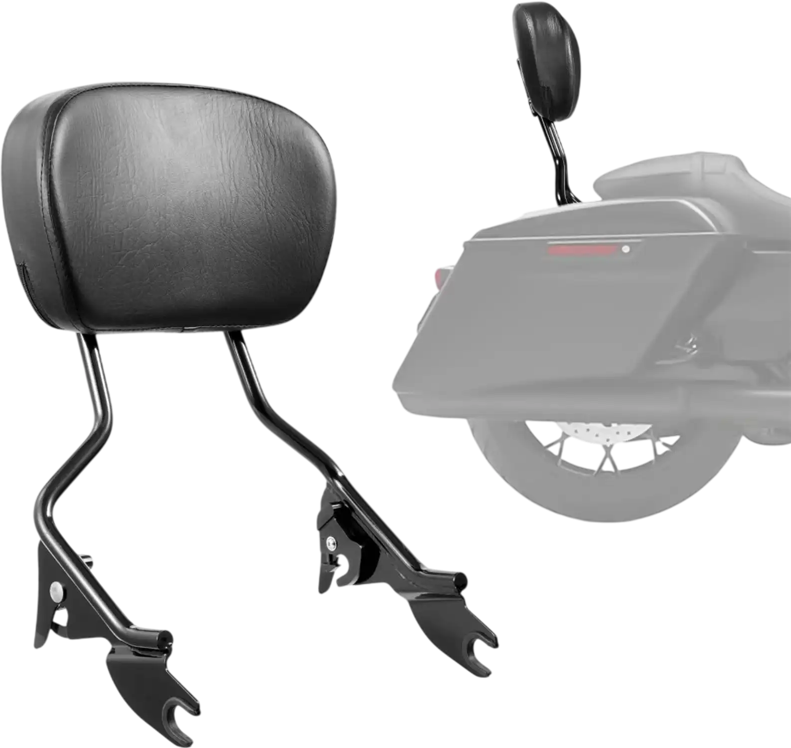 Vevor Motorcycle Backrest Detachable Passenger Sissy Bar for Harley-Davidson Touring 16