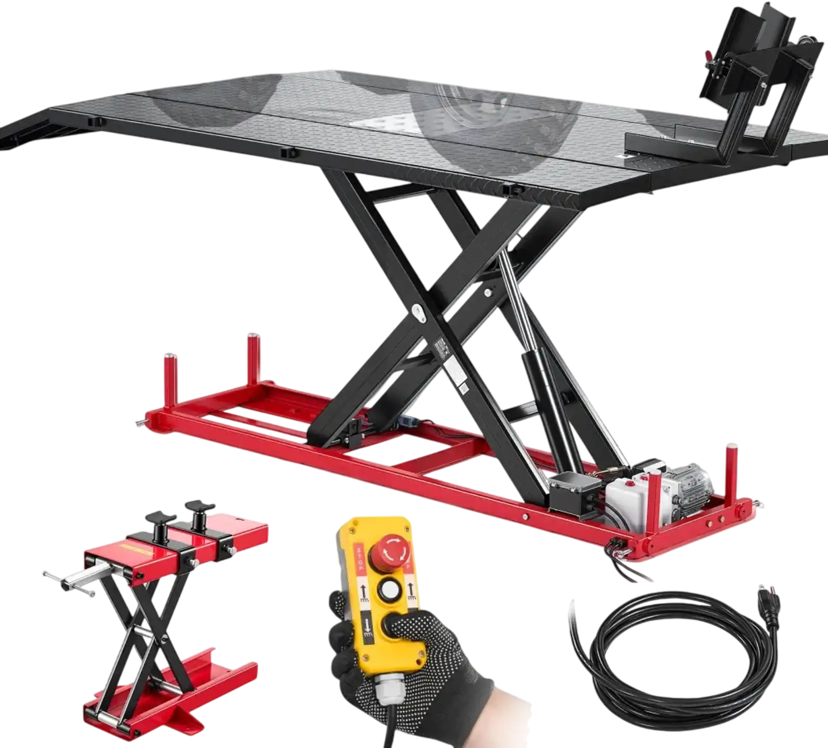 Vevor Motorcycle Lift Table Electric Hydraulic 1500 lbs ATV Dirt Bike Repair Stand New
