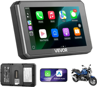 VEVOR 5 Inch Wireless Motorcycle Carplay with Apple Carplay & Android Auto, HD Touchscreen GPS Navigation System with Dual Bluetooth, Siri/Google Voice Assistant, IP67, Compatible with BMW Motorcycles