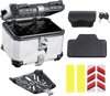 VEVOR Motorcycle Top Case, Universal Aluminum Alloy Motorbike Tail Box with Leather Lining, 45L Waterproof Detachable Motorcycle Top Box with Lock & Back Cushion, Fit for 99% of Motorcycle Frames
