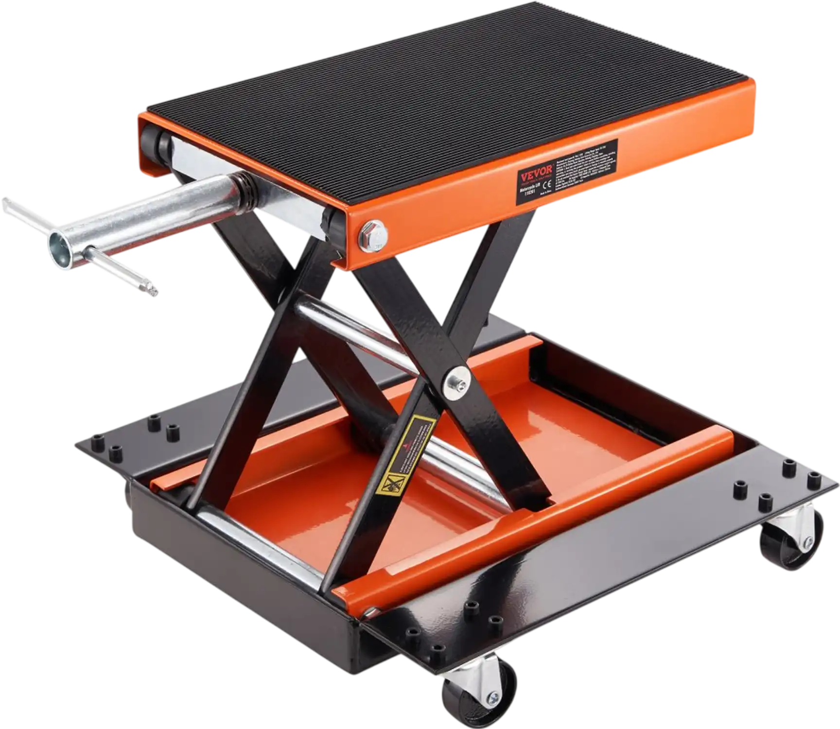 Vevor Motorcycle Lift 1100 lbs ATV Scissor Jack with Dolly and Hand Crank New