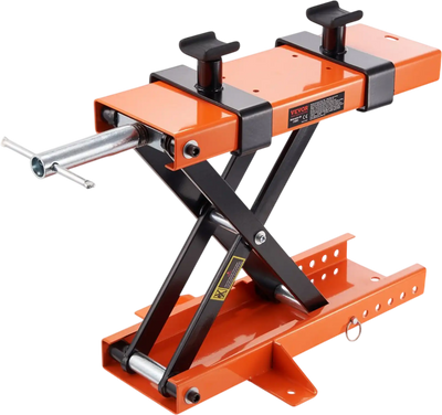 VEVOR Motorcycle Lift, 500 kg Motorcycle Center Scissor Lift Jack with Saddle & Safety Pin, Steel Motorcycle Jack Hoist Stand for Street Bikes, Cruiser Bikes, Touring Motorcycles