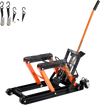 VEVOR Steel Hydraulic Motorcycle Jack Stand, 1500 LBS ATV Scissor Lift Jack, 4.7"-15" Scissor Lift Jack Stand with 4 Wheels, Hydraulic Foot-Operated Hoist Stand for Motorcycle ATV UTV Powersports