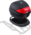 VEVOR Motorcycle Top Case, Universal Durable PP Material Motorbike Tail Box with Reflective Panel, 38L Waterproof Detachable Motorcycle Top Box with Multi-Hole Base, Fit for 99% of Motorcycle Frames