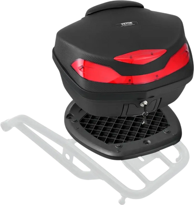 Vevor Motorcycle Top Case 48L Waterproof Detachable Tail Box with Reflective Panel New